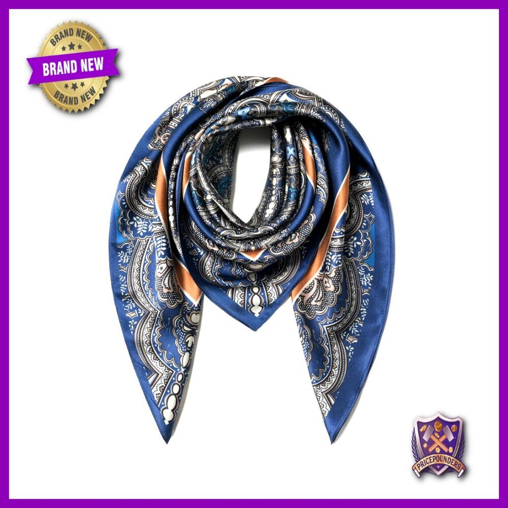 35" Square 100% Mulberry Silk Scarf Shawl Headwrap Lightweight Large